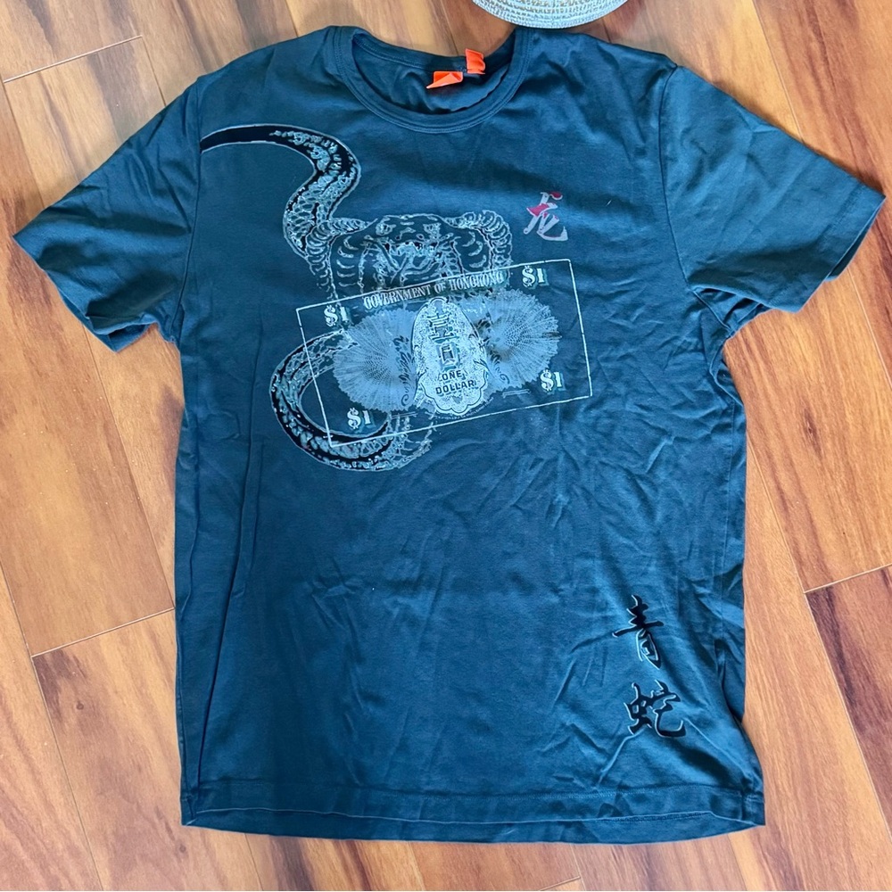 Hugo Boss Gray Government of Hong Kong Cobra Graphic Short Sleeve T-Shirt